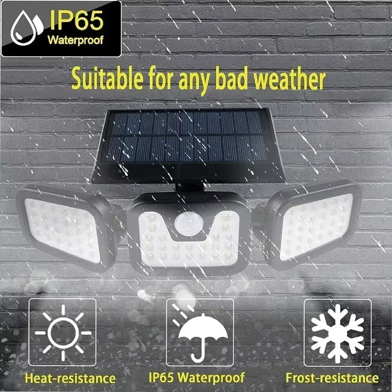 Solar Motion Sensor Light — 3 Adjustable Heads — photo 3