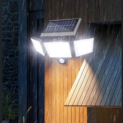 3-Head Solar Security Light with Remote — 208 LED — photo 3