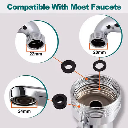 1080° Swivel Tap Extender — Metal, 2 Spray Modes — photo 5