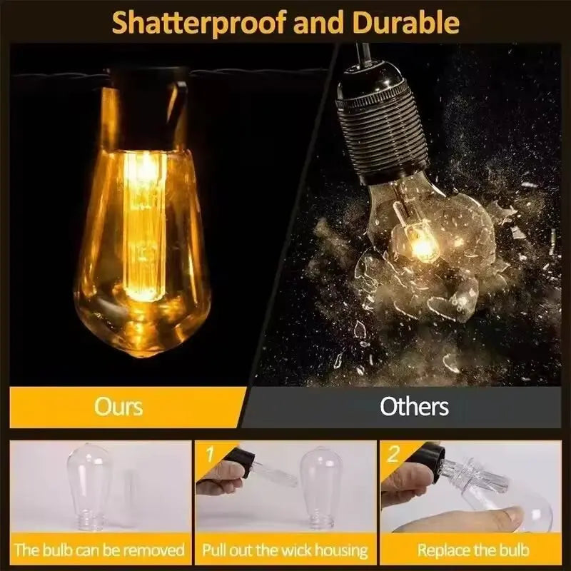 Solar Festoon String Lights — 5 m, 10 Bulbs — photo 5