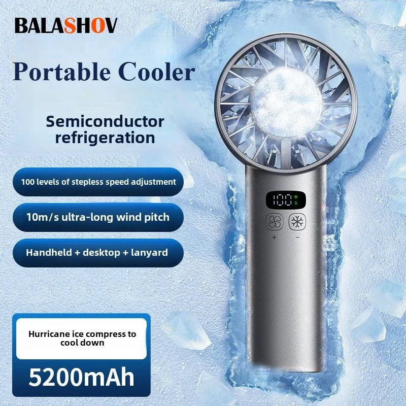 Handheld Turbo Fan with Ice-Cooling Plate — photo 2