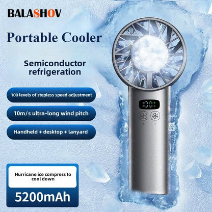 Handheld Turbo Fan with Ice-Cooling Plate — photo 2