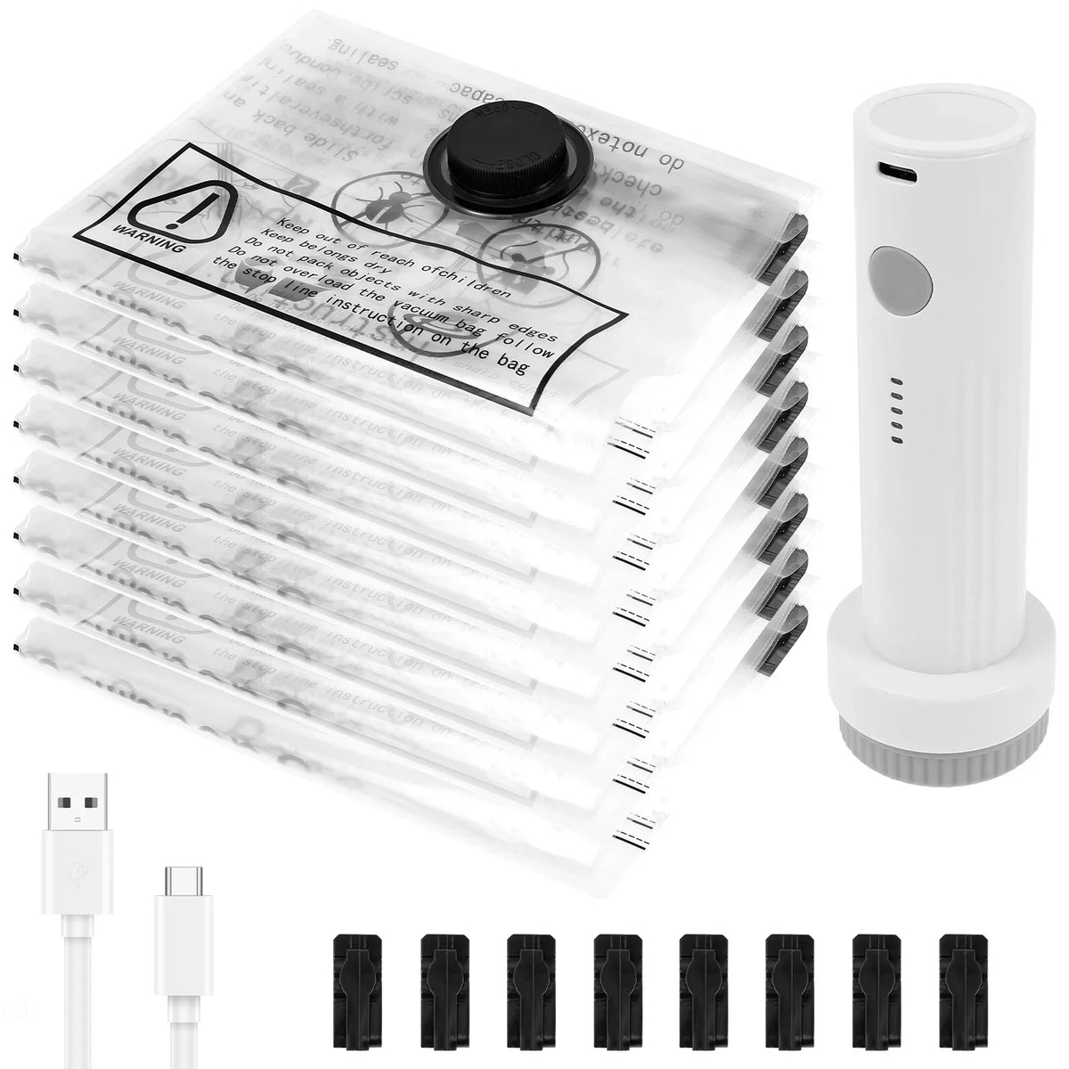 Vacuum Storage Bags with Electric Pump — 8 Pack — photo 1