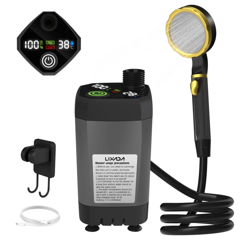 Portable Rechargeable Camping Shower with Digital Display — photo 3