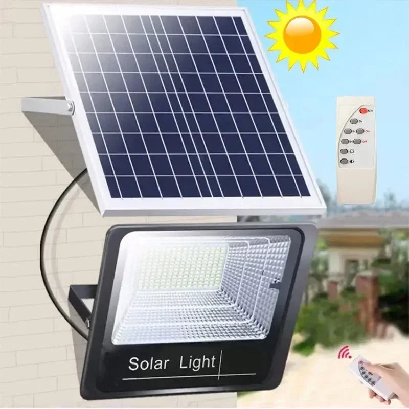 Solar Flood Light with Remote & Separate Panel — photo 1
