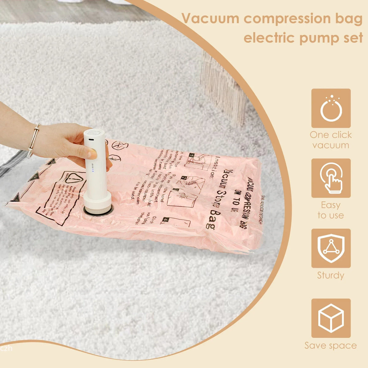 Vacuum Storage Bags with Electric Pump — 8 Pack — photo 2