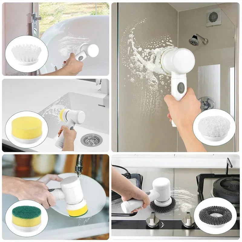 Cordless Electric Spin Scrubber — 5 Brush Heads — photo 5