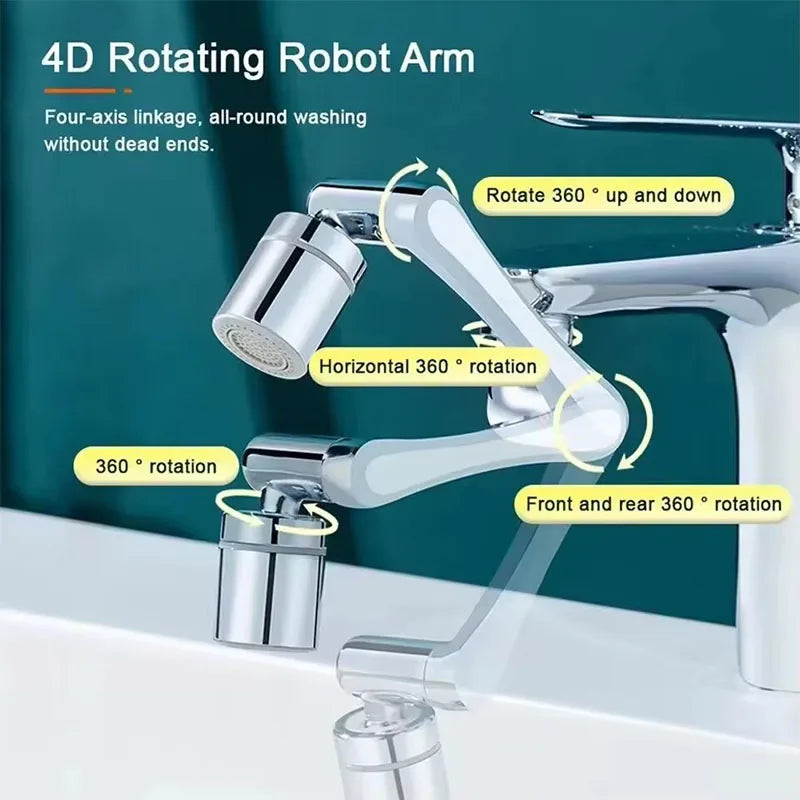 1080° Swivel Tap Extender — Metal, 2 Spray Modes — photo 2