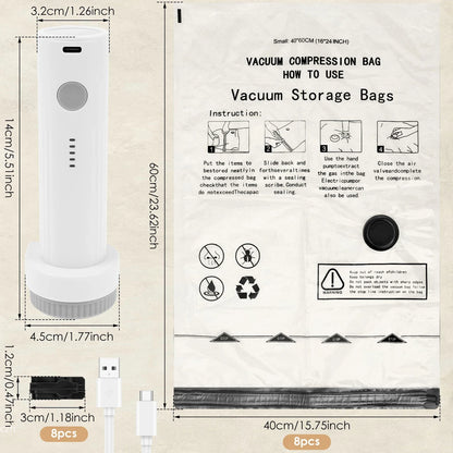 Vacuum Storage Bags with Electric Pump — 8 Pack — photo 6