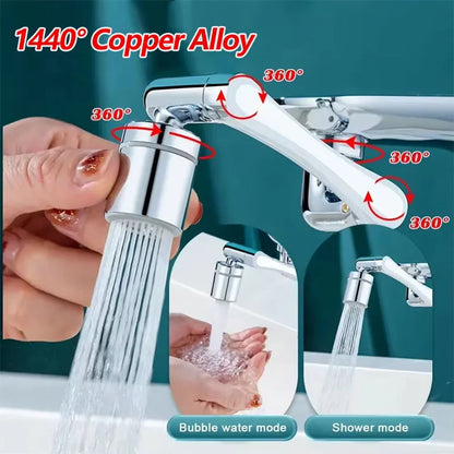 1080° Swivel Tap Extender — Metal, 2 Spray Modes — photo 1