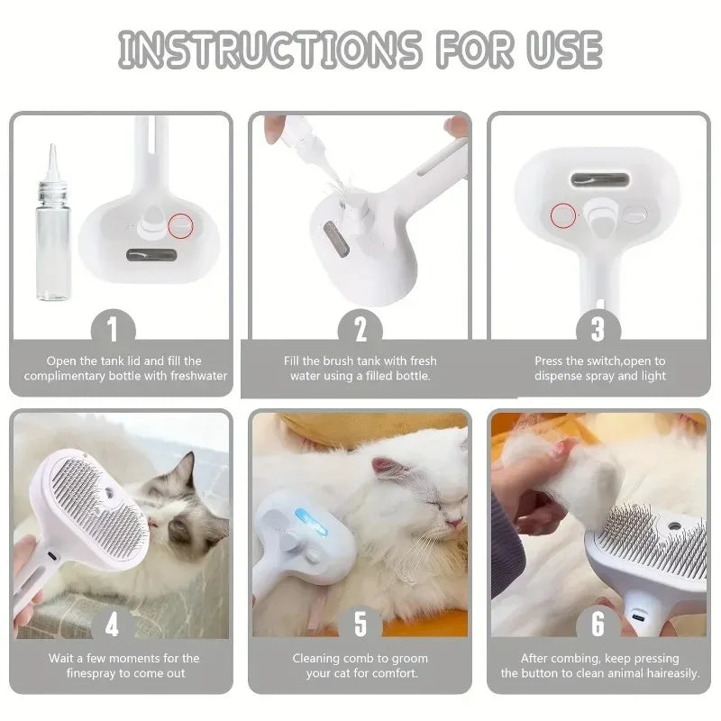 Self-Cleaning Mist Spray Pet Brush — photo 5