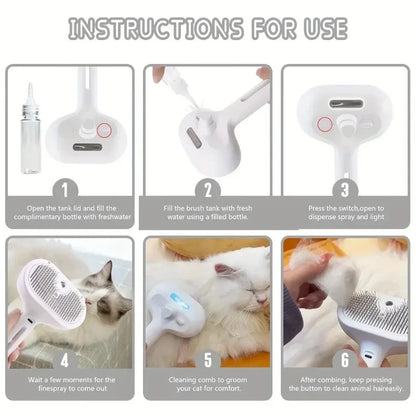 Self-Cleaning Mist Spray Pet Brush — photo 5