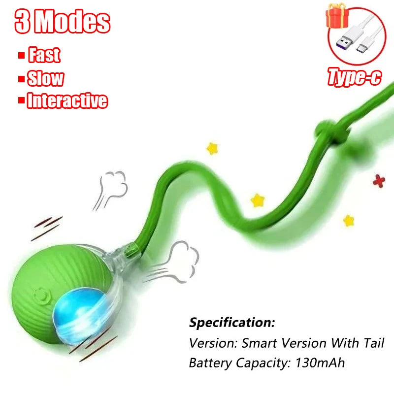 Smart Rolling Ball Cat Toy with Tail — photo 9
