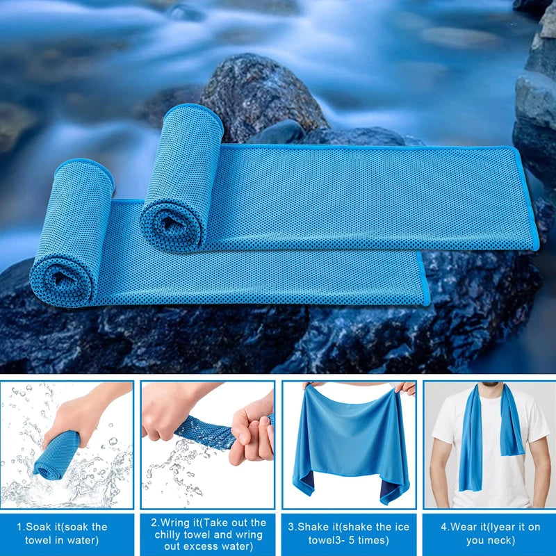 Instant Cooling Towel with Carry Case — Blue — photo 4