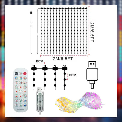 Smart Christmas Curtain Lights — App-Controlled 400 LED Pixel Display — photo 5