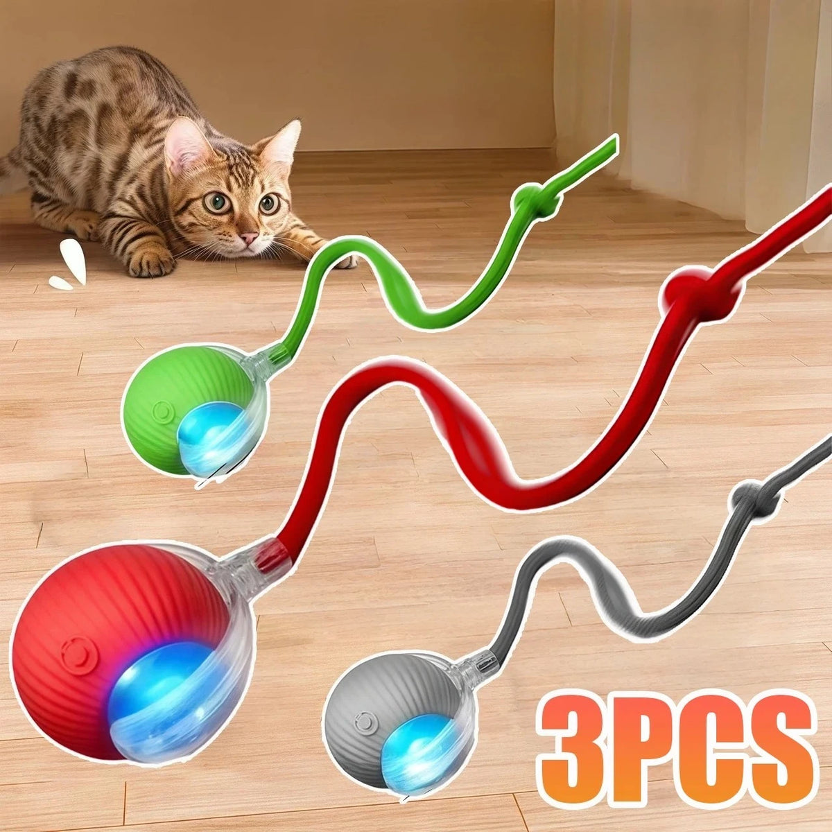 Smart Rolling Ball Cat Toy with Tail — photo 1